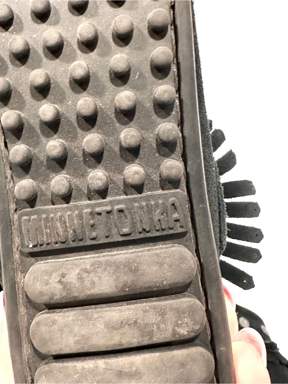 Minnetonka Black Fringe Grommet Detail Ankle Booties - Picture 8 of 8